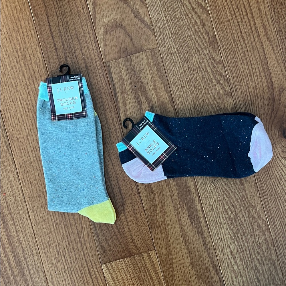 J. Crew women’s Trouser and Ankle Socks Set - Gray and Blue